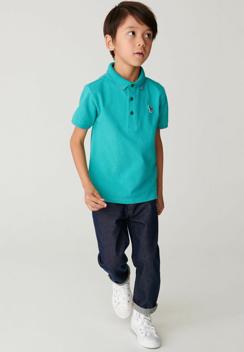 

Рубашка-поло SHORT SLEEVE ZEBRA LOGO Paul Smith, цвет turquoise blue