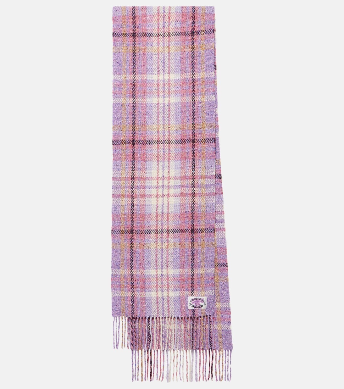 

Клетчатый шарф из смеси шерсти и шелка Acne Studios, фиолетовый