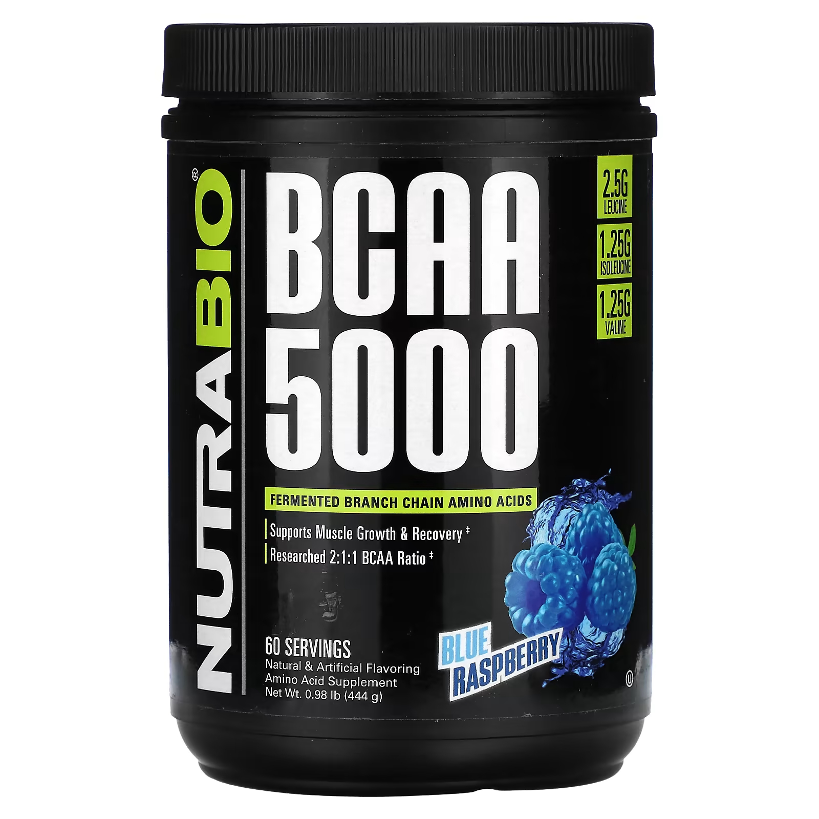 Пищевая добавка Nutrabio Labs BCAA 5000, голубая малина универсальный комплекс bcaa формула увлажнения steelfit steel fuel голубая малина
