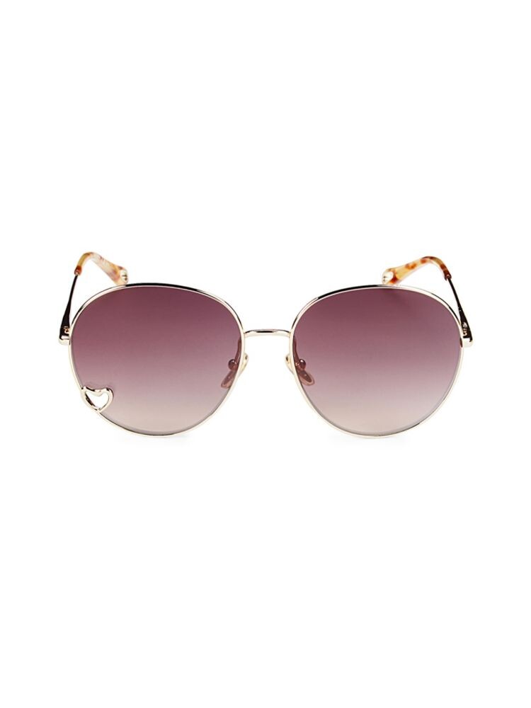 

Овальные солнцезащитные очки 61MM Chloé, цвет Gold Red
