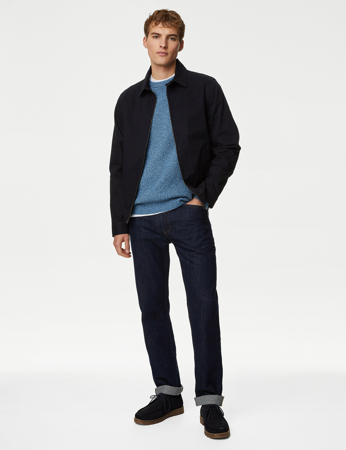 

Толстый джемпер Supersoft с круглым вырезом Marks & Spencer, синий