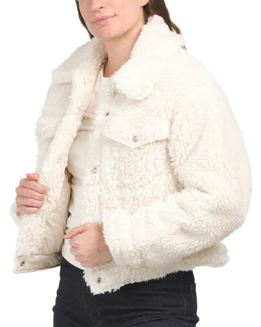 

Куртка из шерпа-дальнобойщика Levis, цвет Coconut Milk White