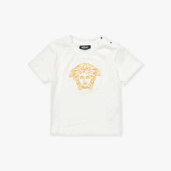 

Футболка из эластичного хлопка с вышитым логотипом medusa 8–14 лет Versace, белый
