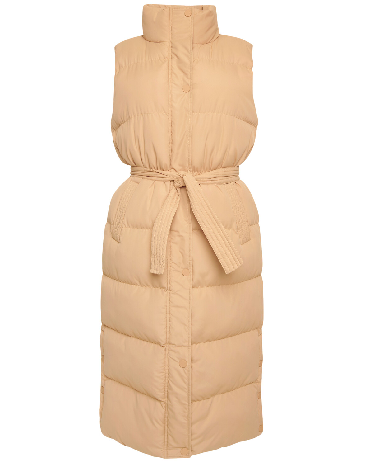 

Утепленный жилет Threadbare Long Margot Tie Waist, бежевый
