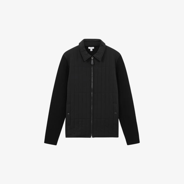 

Пальто Tosca с трикотажными рукавами и молнией Reiss, черный
