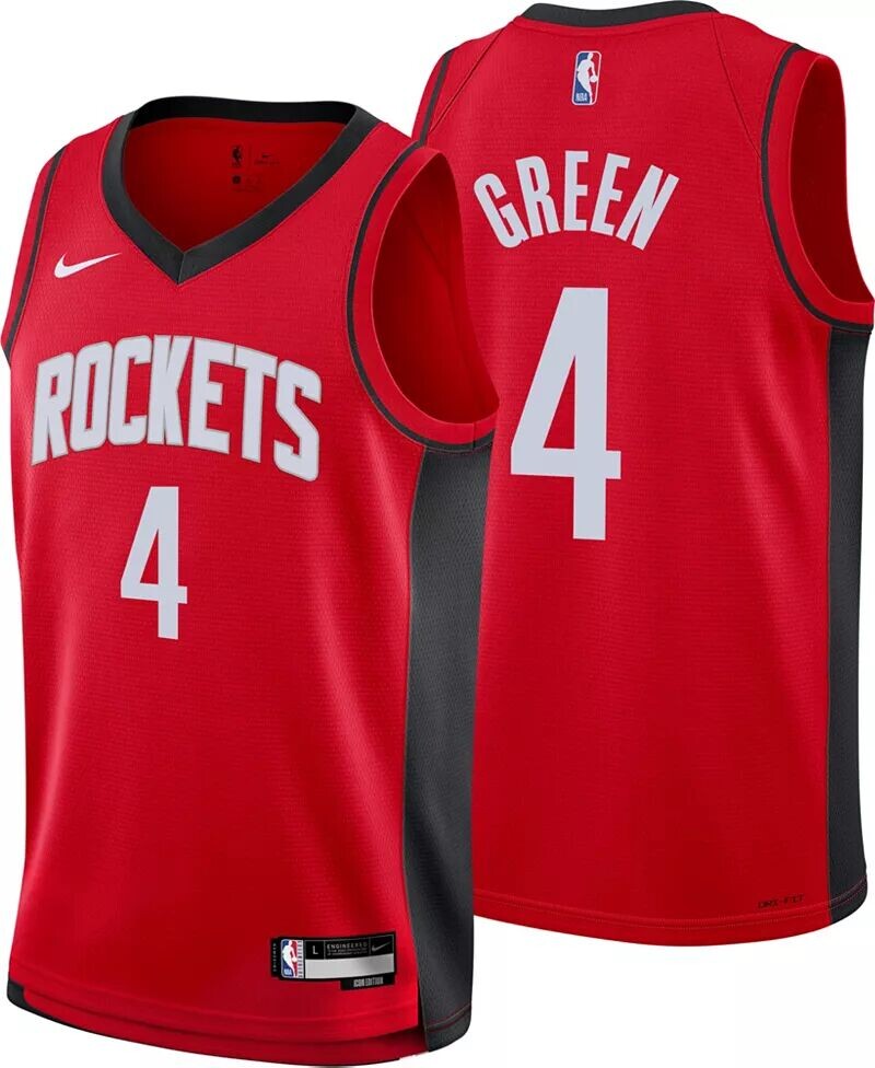 

Nike Youth Houston Rockets Jalen Green #4 Red Swingman Джерси