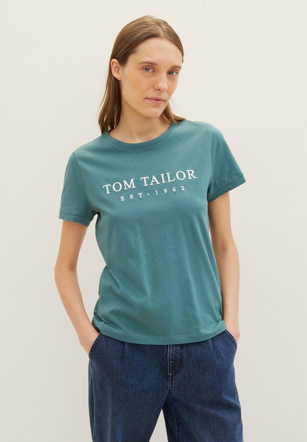 

Футболка с принтом TOM TAILOR, цвет sea pine green