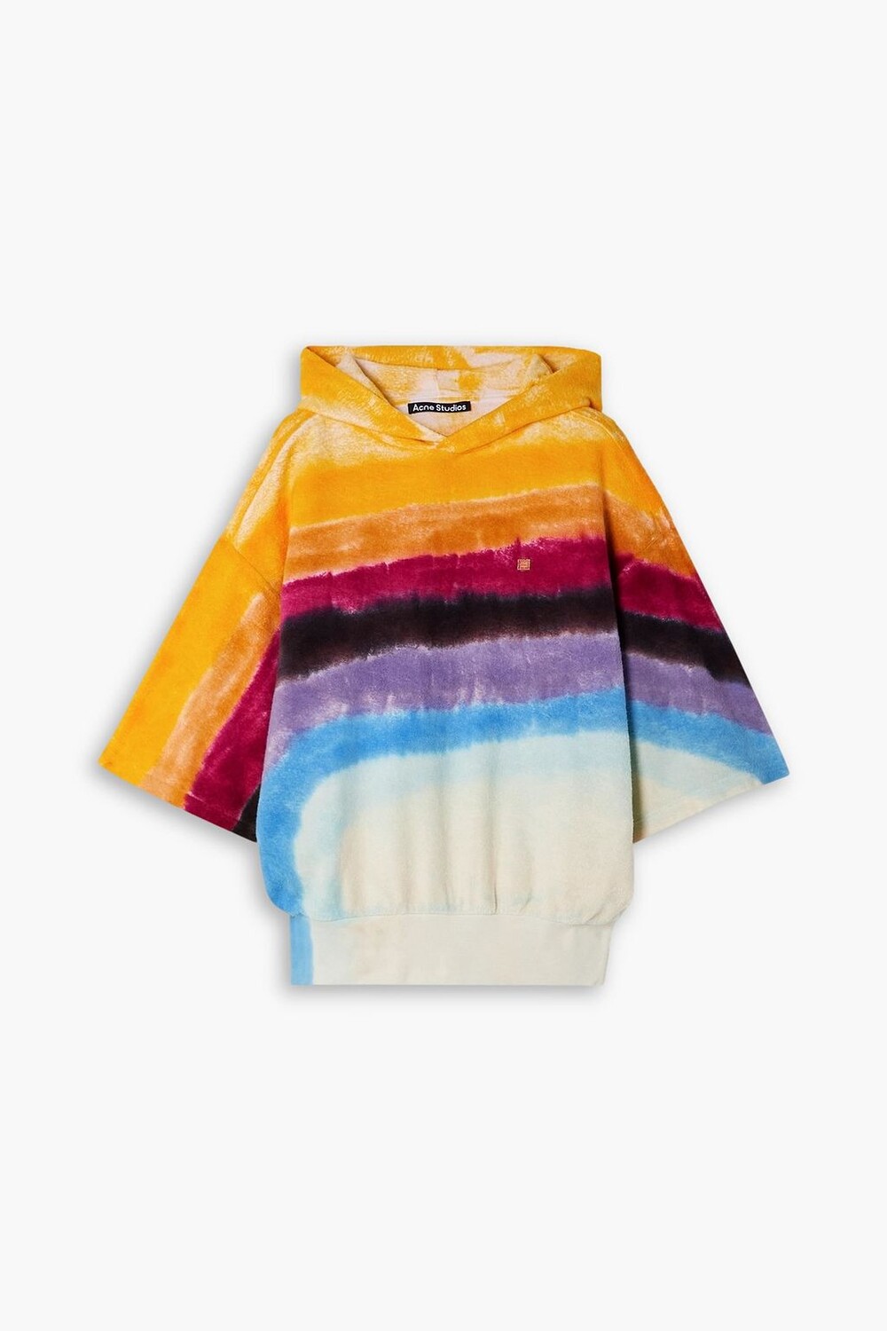 

Толстовка из хлопковой махры в полоску с вышивкой ACNE STUDIOS, шафрановый