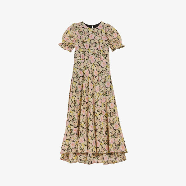 

Тканое платье миди Altheea с объемными рукавами Ted Baker, черный