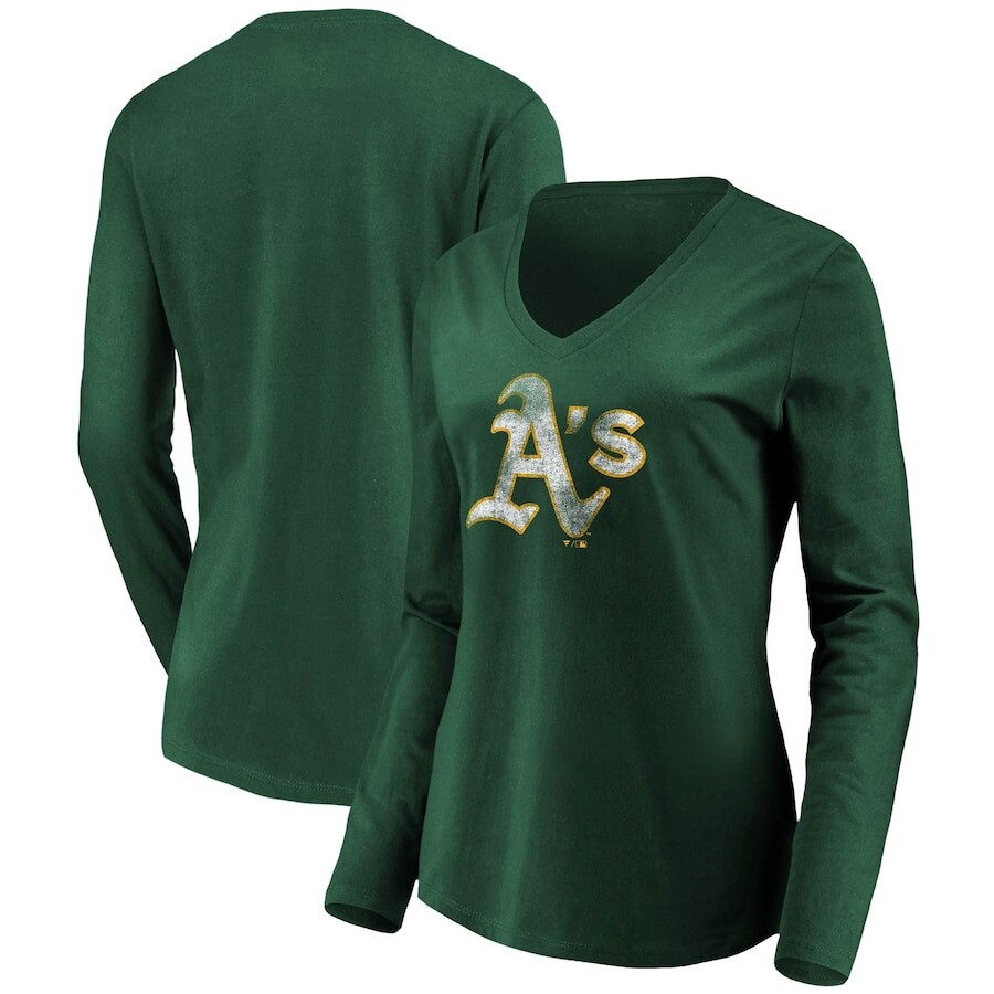 

Футболка с длинным рукавом Fanatics Branded Oakland Athletics, зеленый