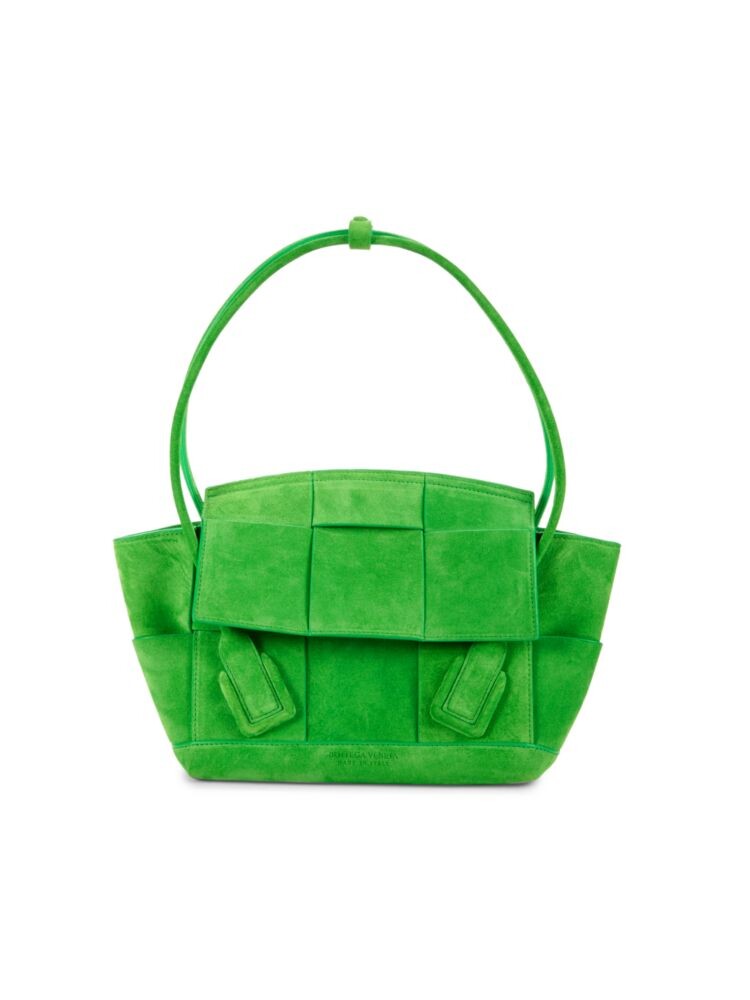 

Замшевая сумка с верхней ручкой Bottega Veneta, цвет Parakeet