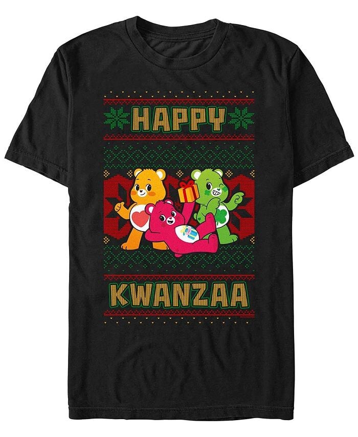 

Мужская футболка с короткими рукавами Care Bears Kwanzaa Fifth Sun, черный