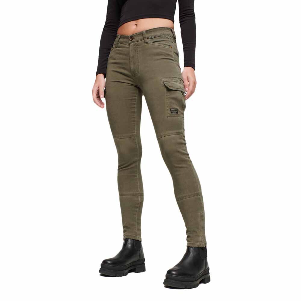 

Брюки Superdry Skinny Fit Cargo, зеленый