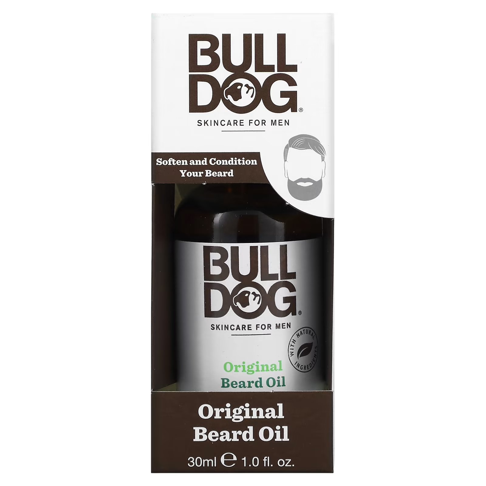 Bulldog Skincare For Men, оригинальное масло для бороды, 1 жидкая унция (30 мл) bulldog skincare for men кусковое мыло оригинальное 200 г 7 0 унции