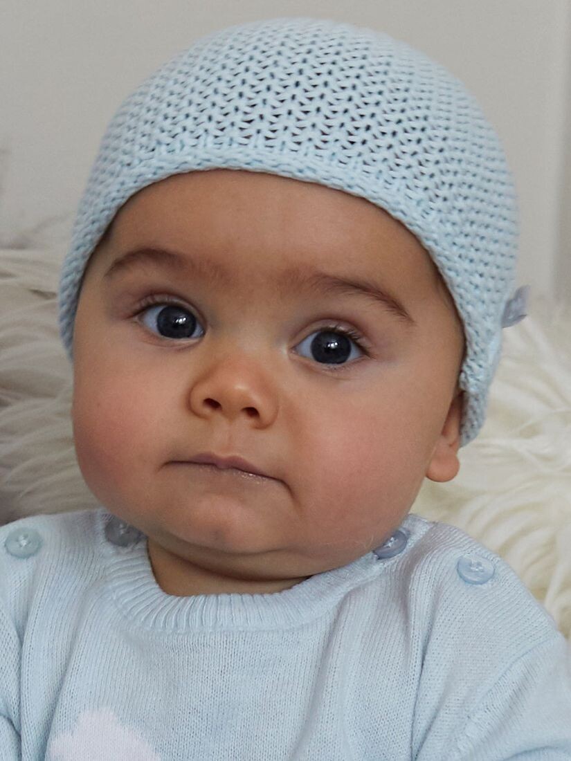

Детская объемная вязаная шапка The Little Tailor, синяя