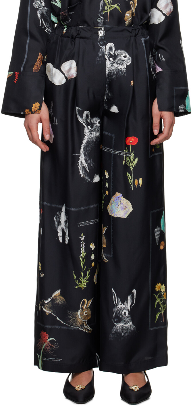

Черные брюки с графическим рисунком Lanvin, Черный