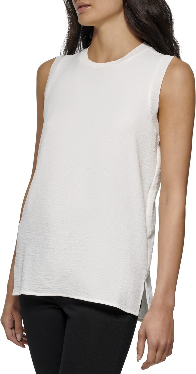 

Топ Sleeveless High-Low with Rib Trim Calvin Klein, цвет Soft White