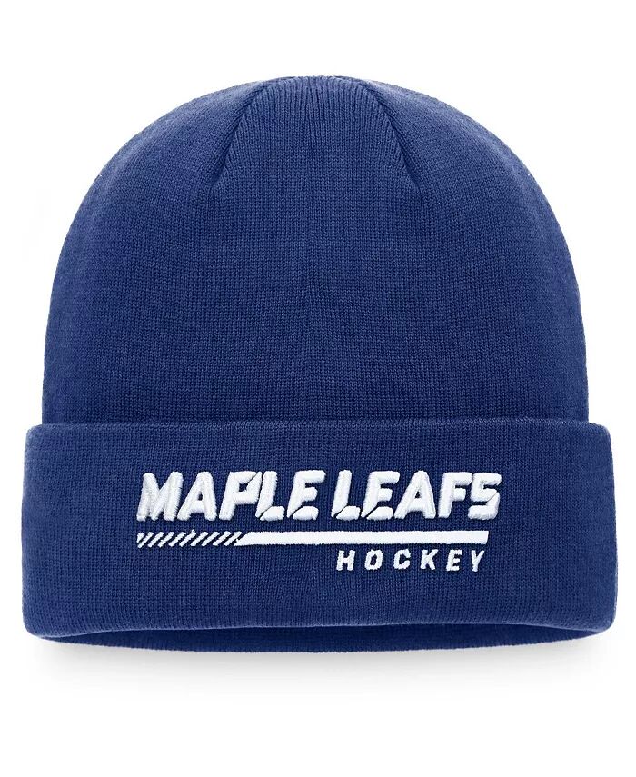 

Мужская вязаная шапка с манжетами для раздевалки Royal Toronto Maple Leafs Authentic Pro Fanatics, синий