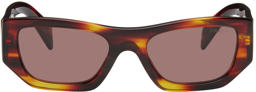 

Красные солнцезащитные очки с логотипом Prada Eyewear