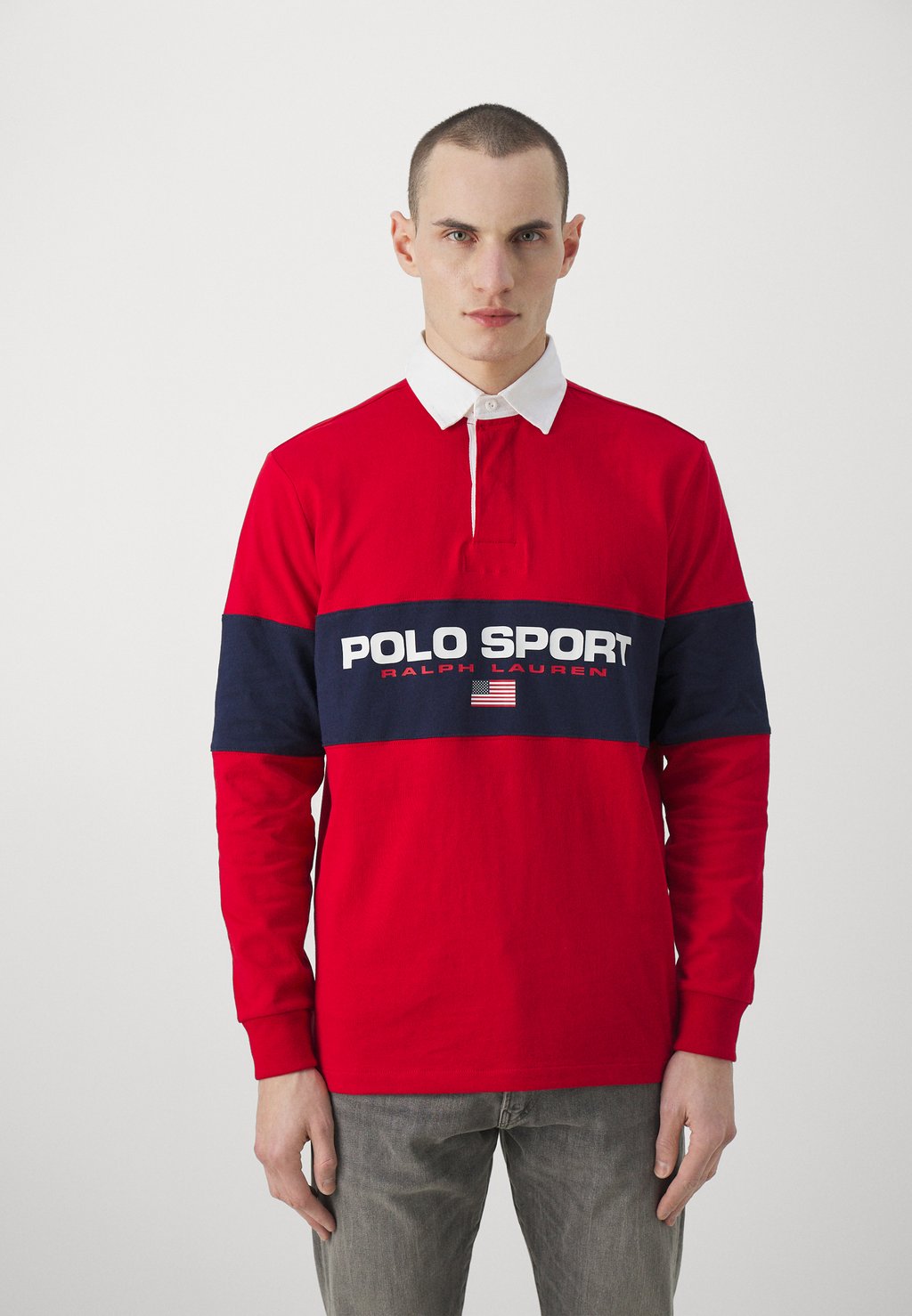 

Поло Long Sleeve Rugby Polo Ralph Lauren, цвет red/cruise navy