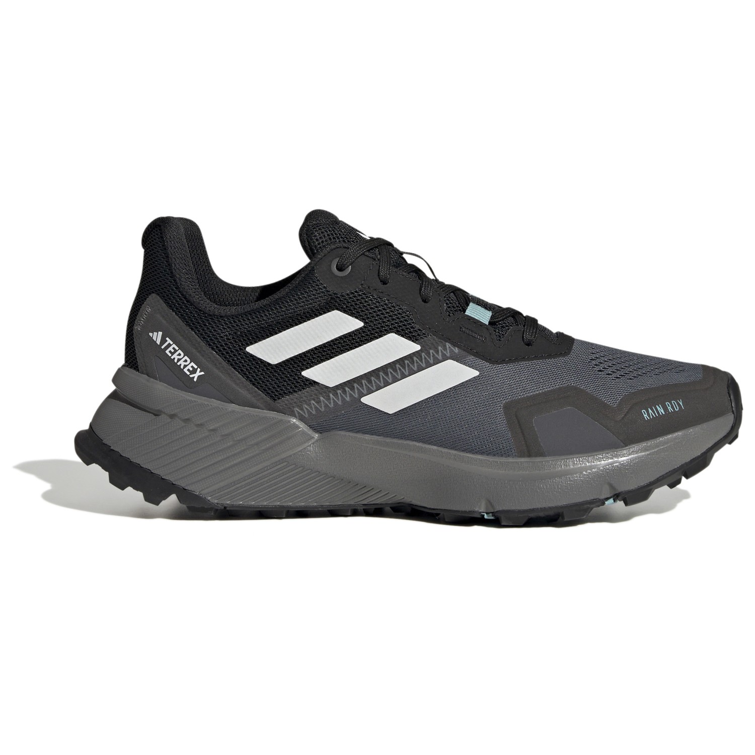 Кроссовки для бега по пересеченной местности Adidas Terrex Women's Terrex Soulstride RAIN RDY, цвет Core Black/Crystal White/Grey Four