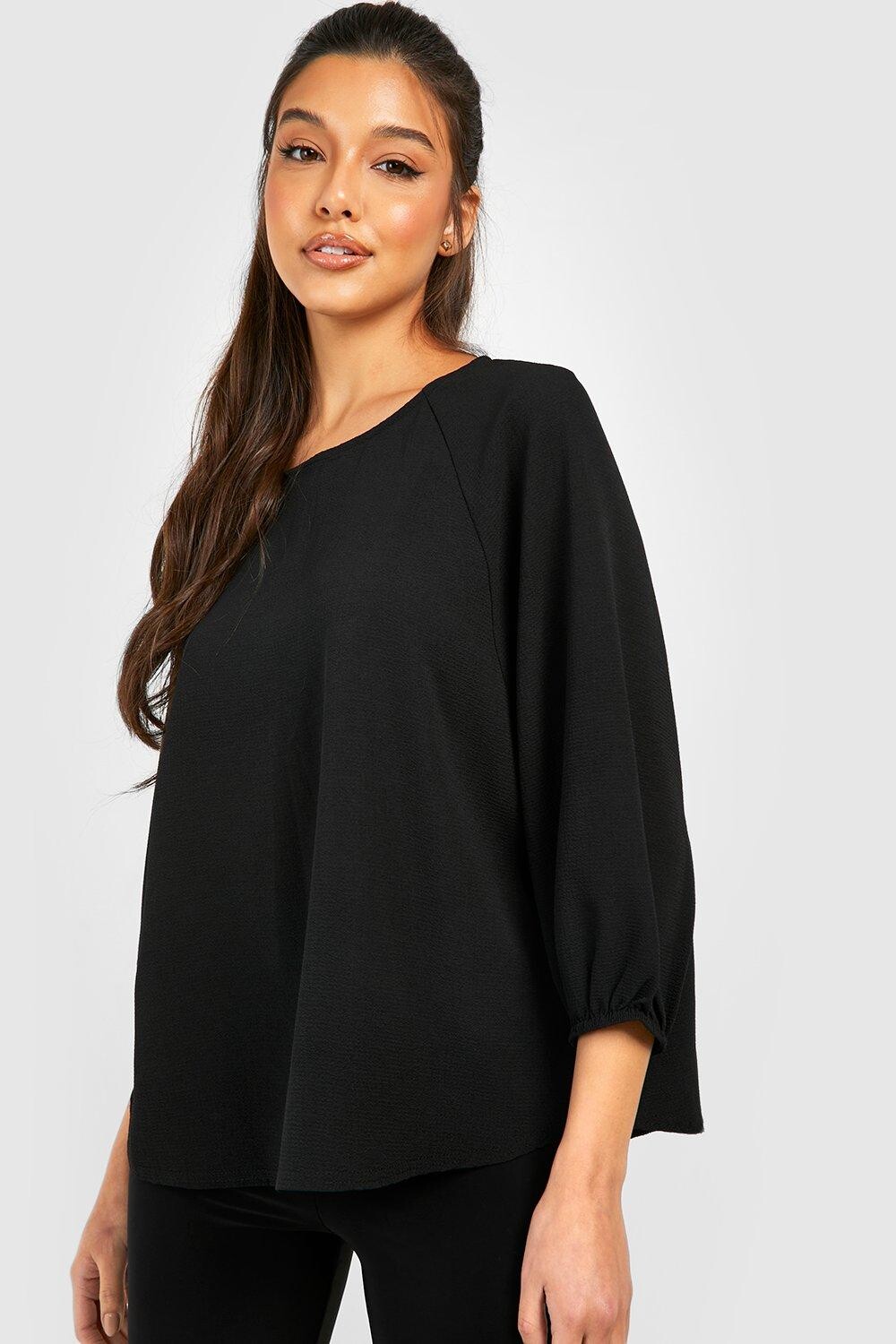 

Блузка с рукавами Boohoo, черный