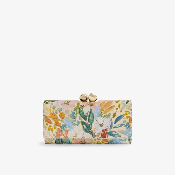 

Кожаный кошелек meadela с цветочным принтом и тисненым логотипом Ted Baker, бежевый