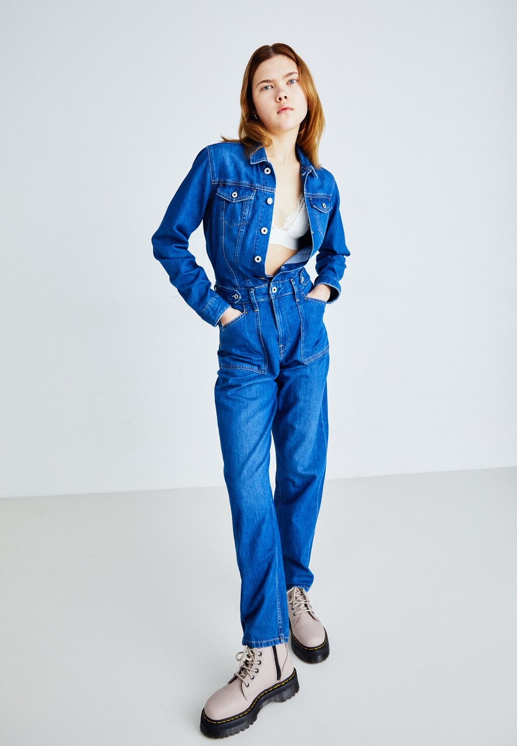 

Комбинезон Pepe Jeans, синий деним
