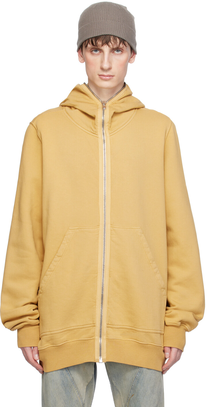

Желтая толстовка с капюшоном Jumbo Rick Owens Drkshdw