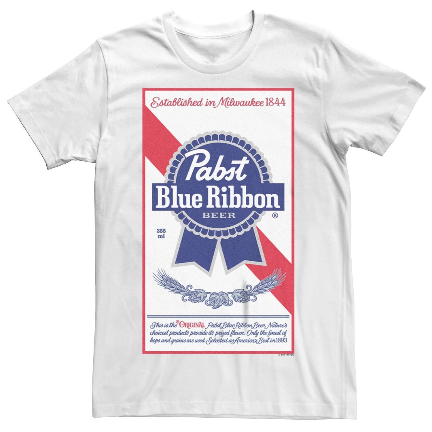 

Мужская футболка с логотипом Pabst Blue Ribbon Beer Simple Line Licensed Character