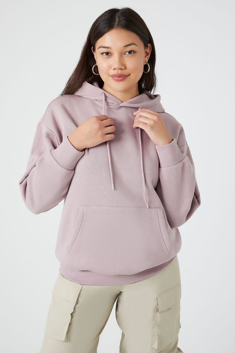 

Флисовая толстовка с присборенными рукавами Forever 21, фиолетовый