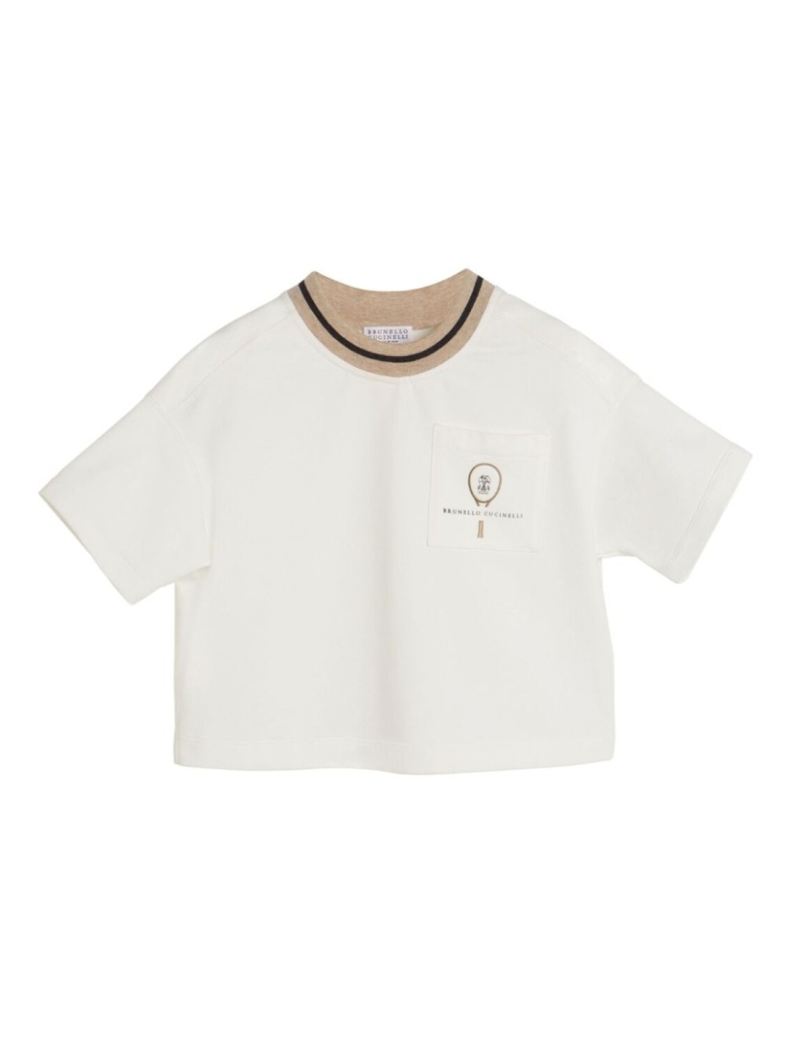 

Brunello Cucinelli Kids футболка с вышитым логотипом, белый