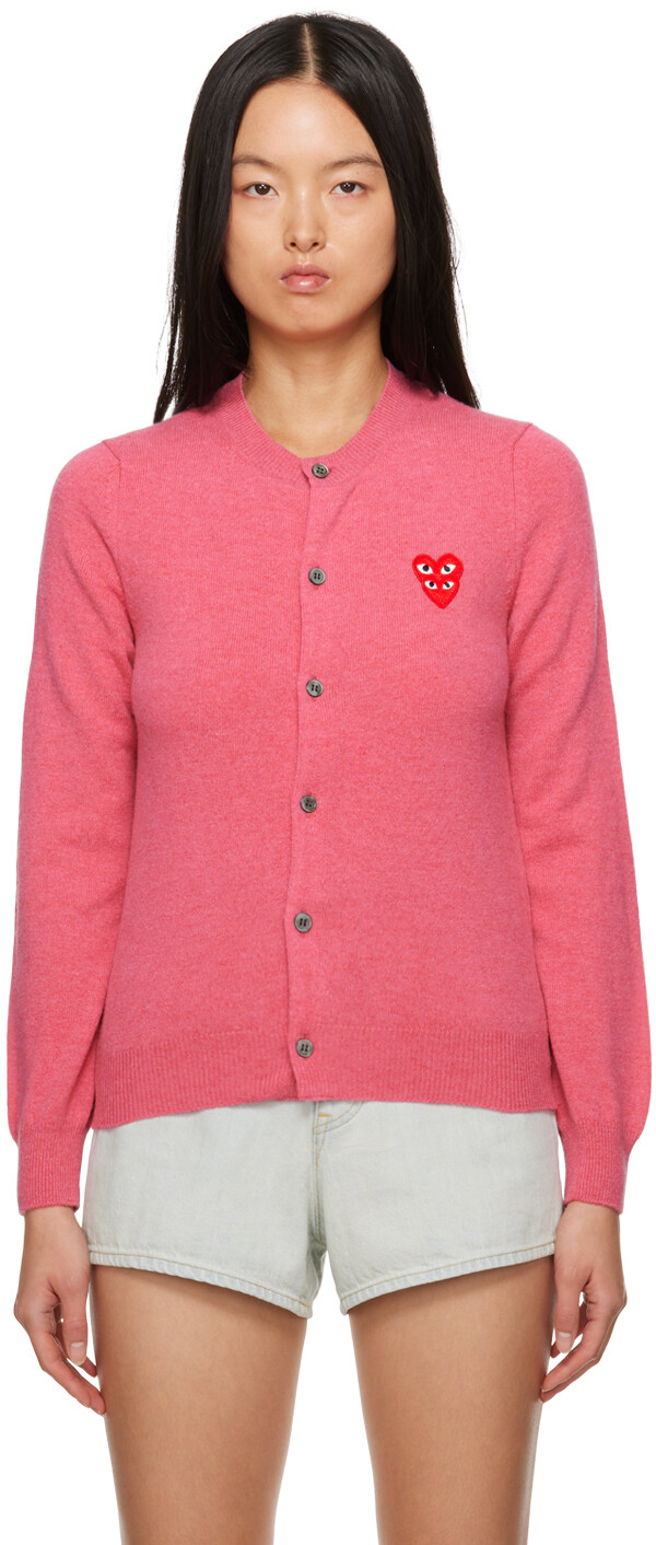 

Розовый многослойный кардиган с двойным сердцем COMME des GARCONS PLAY Comme des Garçons