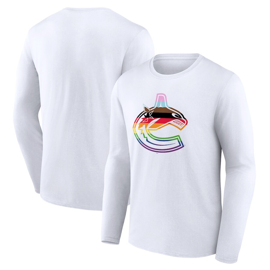 

Футболка с длинным рукавом Fanatics Branded Vancouver Canucks, белый
