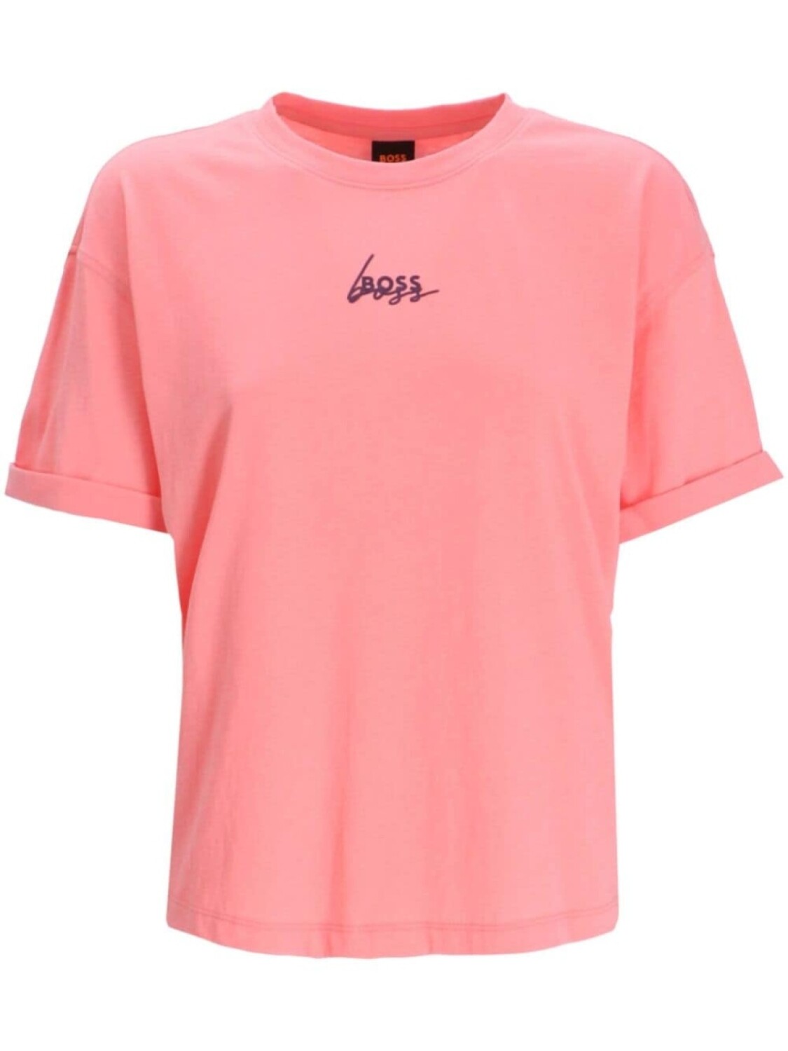 

BOSS футболка из хлопка с логотипом, розовый