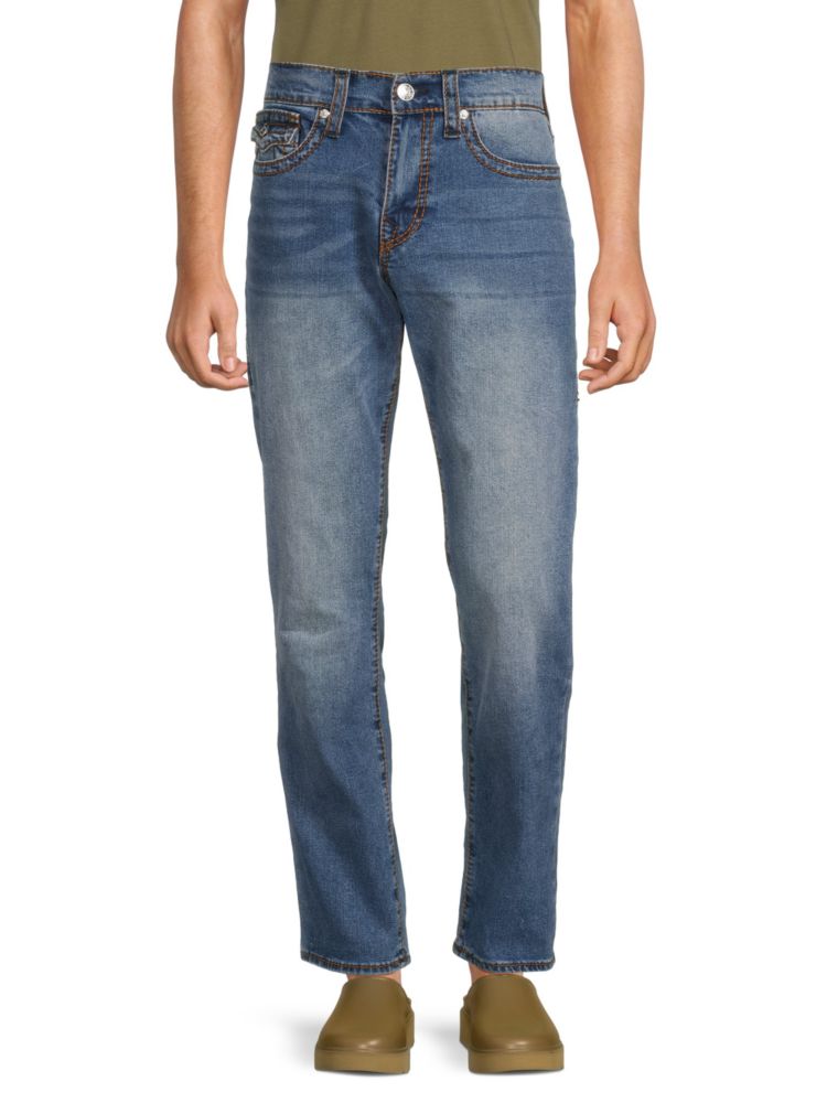 Свободные джинсы узкого кроя со средней посадкой Geno True Religion, цвет Medium Blue