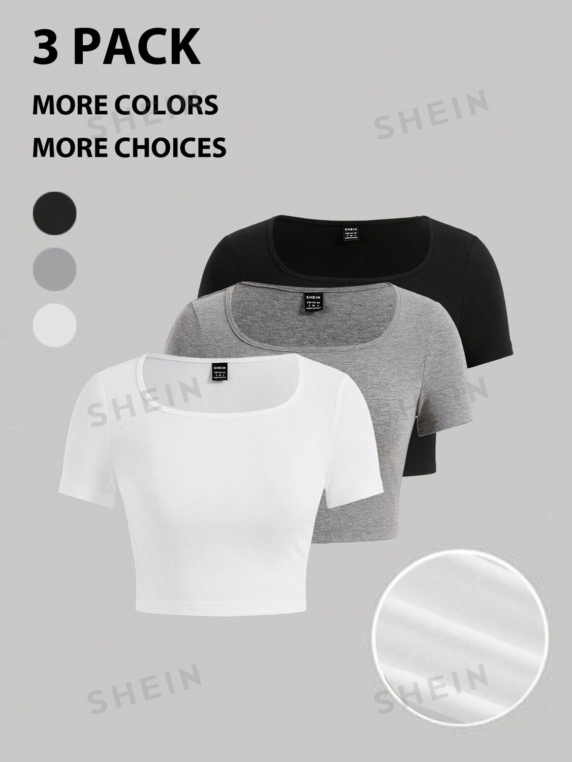

SHEIN EZwear Женский вязаный укороченный топ из 3 предметов, многоцветный