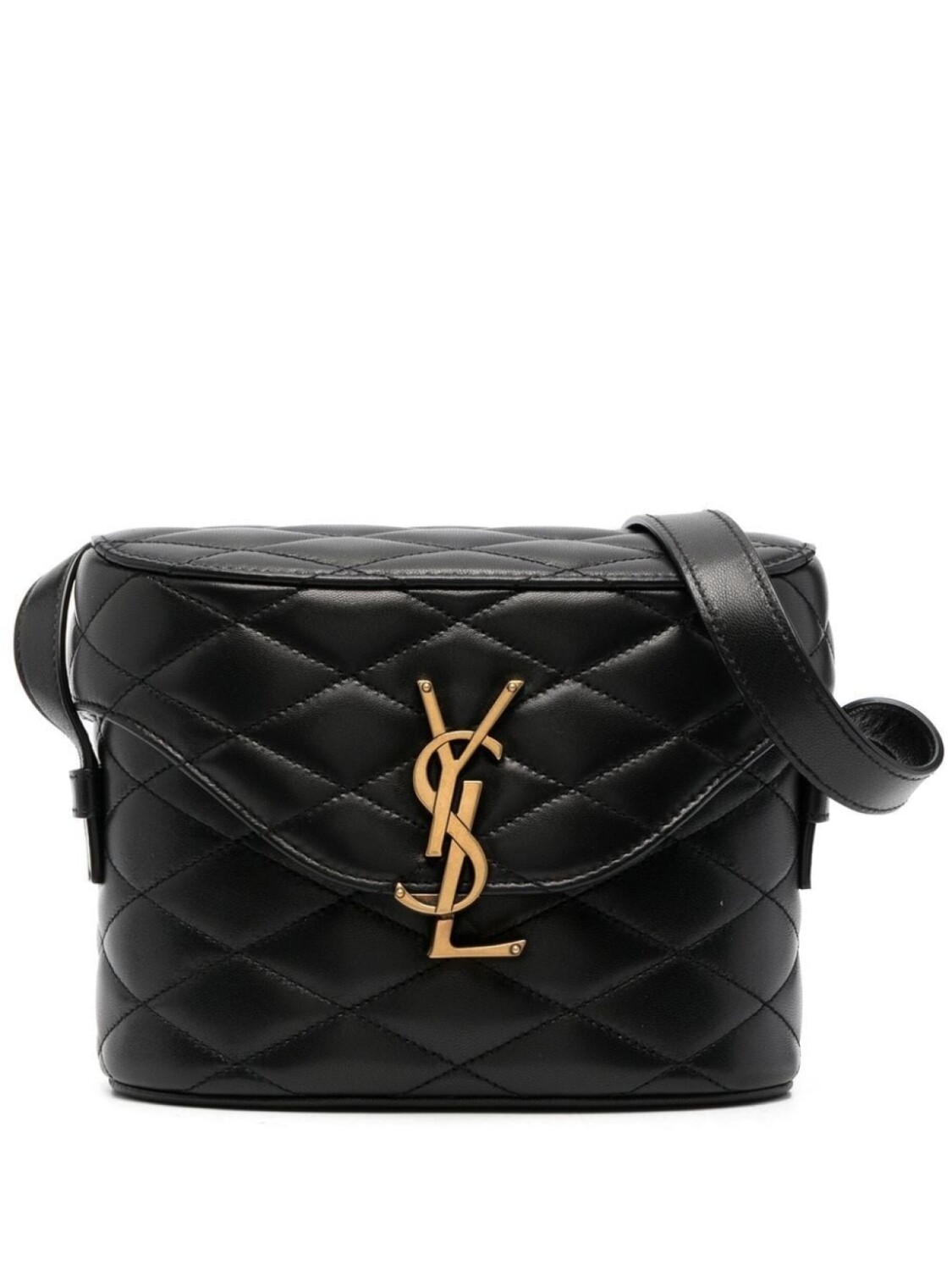 

Saint Laurent стеганая сумка через плечо June, черный
