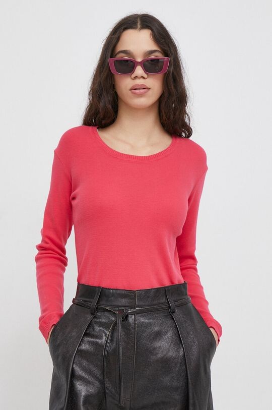 

Хлопковый свитер United Colors of Benetton, розовый