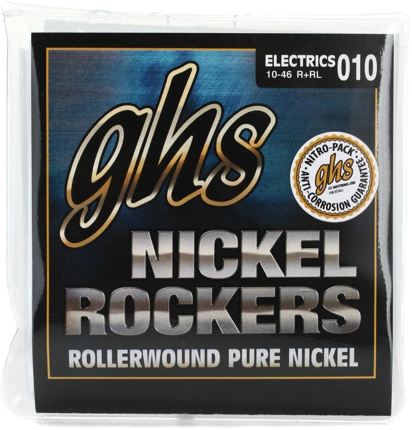 

Струны для электрогитары GHS R+RL Nickel Rockers из чистого никеля — .010-.046, светлые