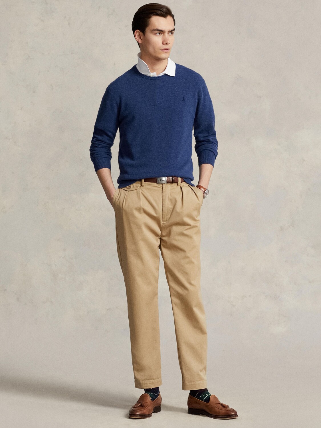 

Классический джемпер с круглым вырезом Polo Ralph Lauren, темно-синий