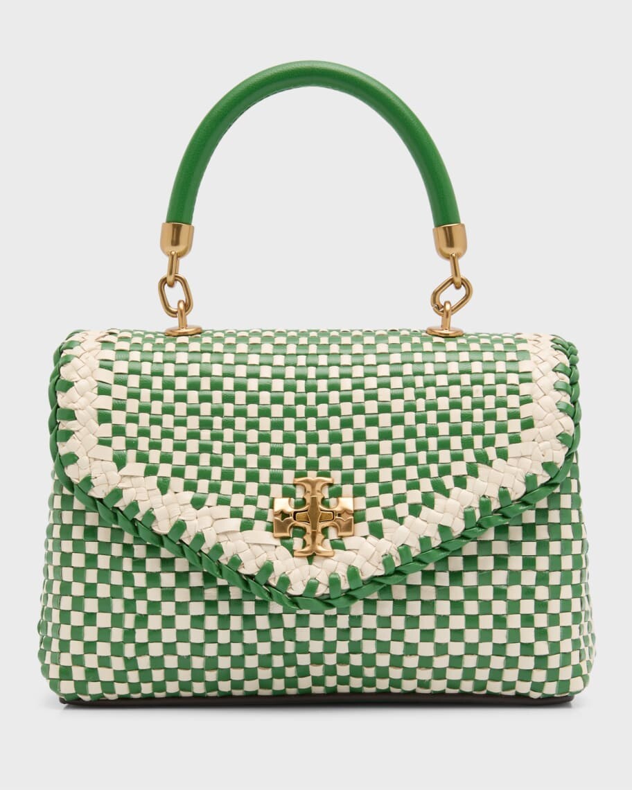 

Мини-сумка Kira из плетеной кожи с верхней ручкой Tory Burch