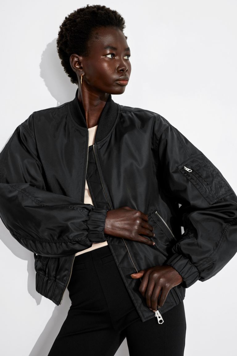 Свободная куртка на молнии и другие истории H&M, черный