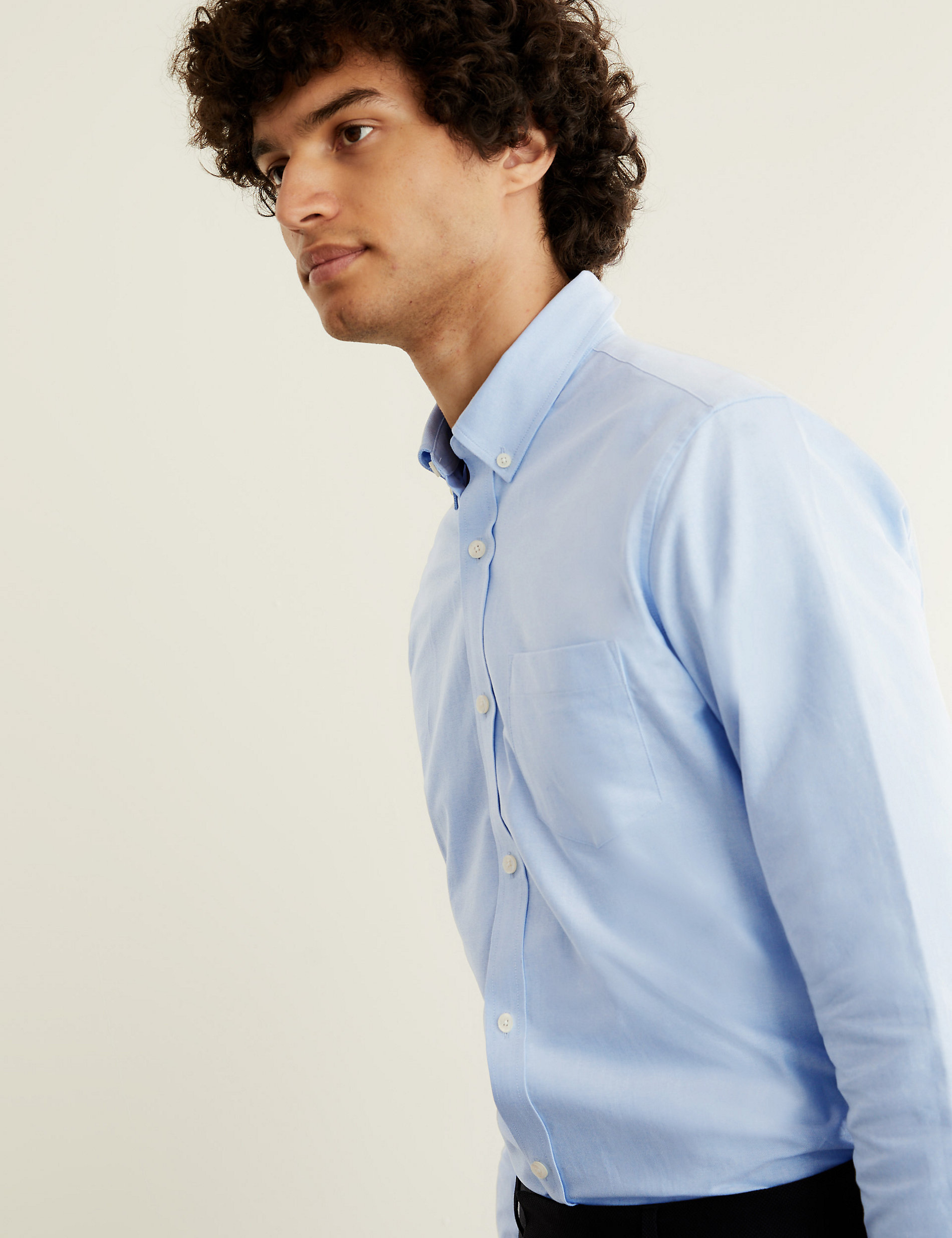Оксфордская рубашка стандартного кроя из чистого хлопка JAEGER, светло-синий рубашка стандартного кроя из чистого хлопка luca d altieri светло синий