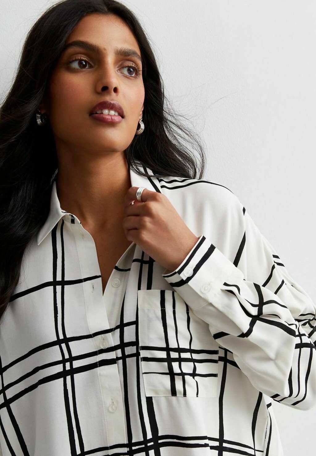 

Рубашка Check Long Sleeve New Look, цвет off white