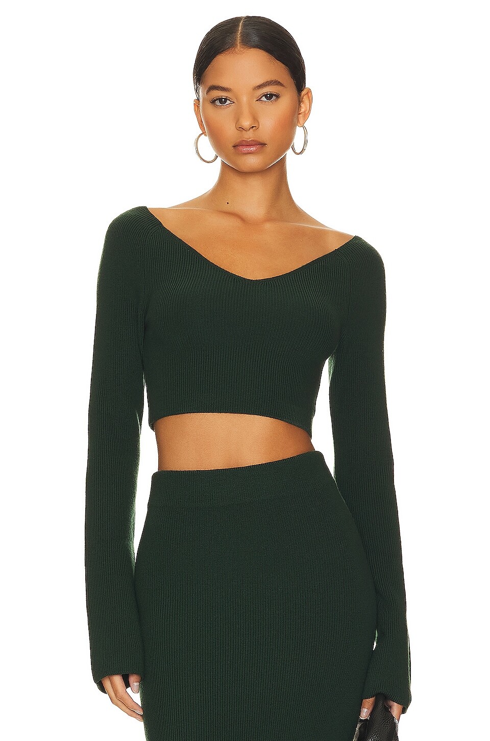 

Топ Lapointe Merino Wool Off Shoulder, цвет Forest