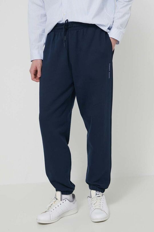 Хлопковые спортивные штаны Tommy Jeans, темно-синий