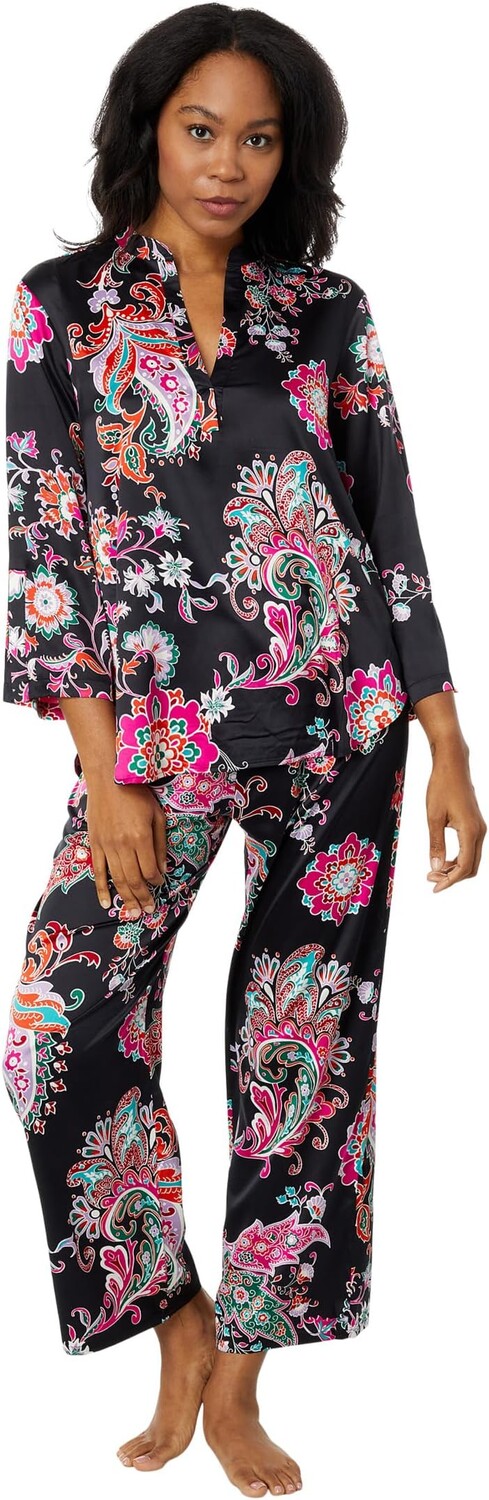

Атласный пижамный комплект Jaipur N by Natori, цвет Black Multi