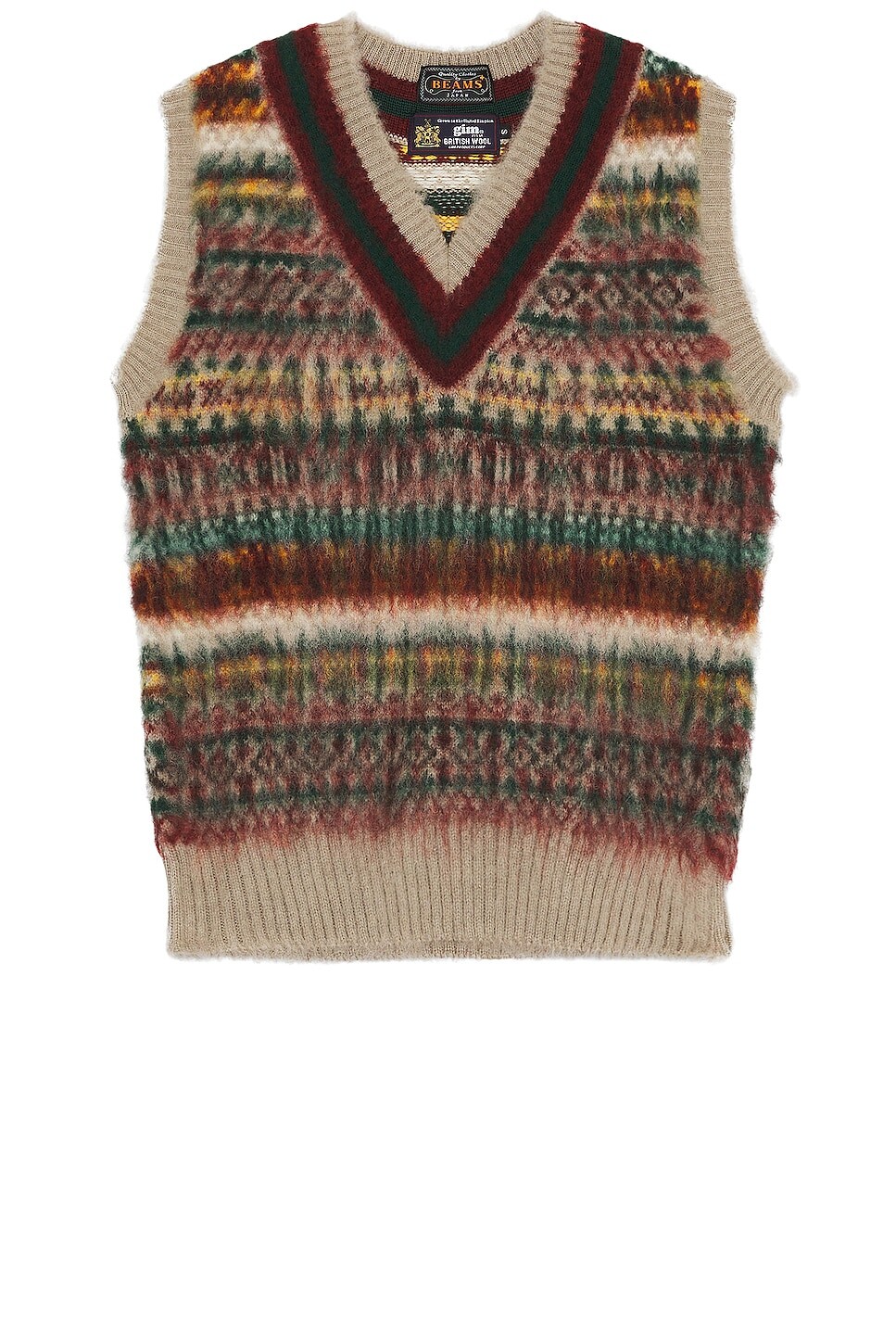 

Свитер Beams Plus Beams Plus Gim Cricket Fair Isle Vest British Wool 5g, бежевый