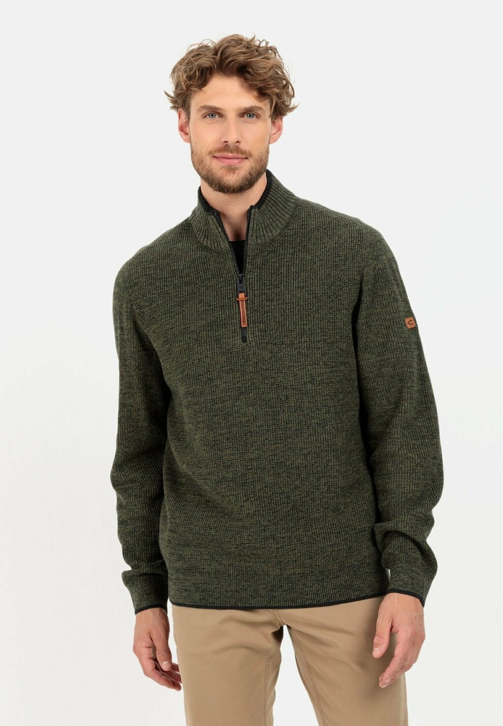 

Вязаный свитер TROYER camel active, цвет dark khaki